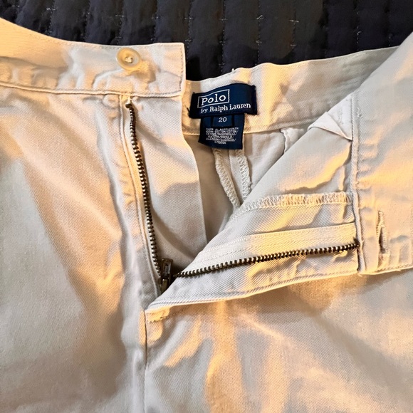 Polo Ralph Lauren Shorts Boys Size 20 Beige Khaki Flat Front School Uniform - Picture 12 of 16